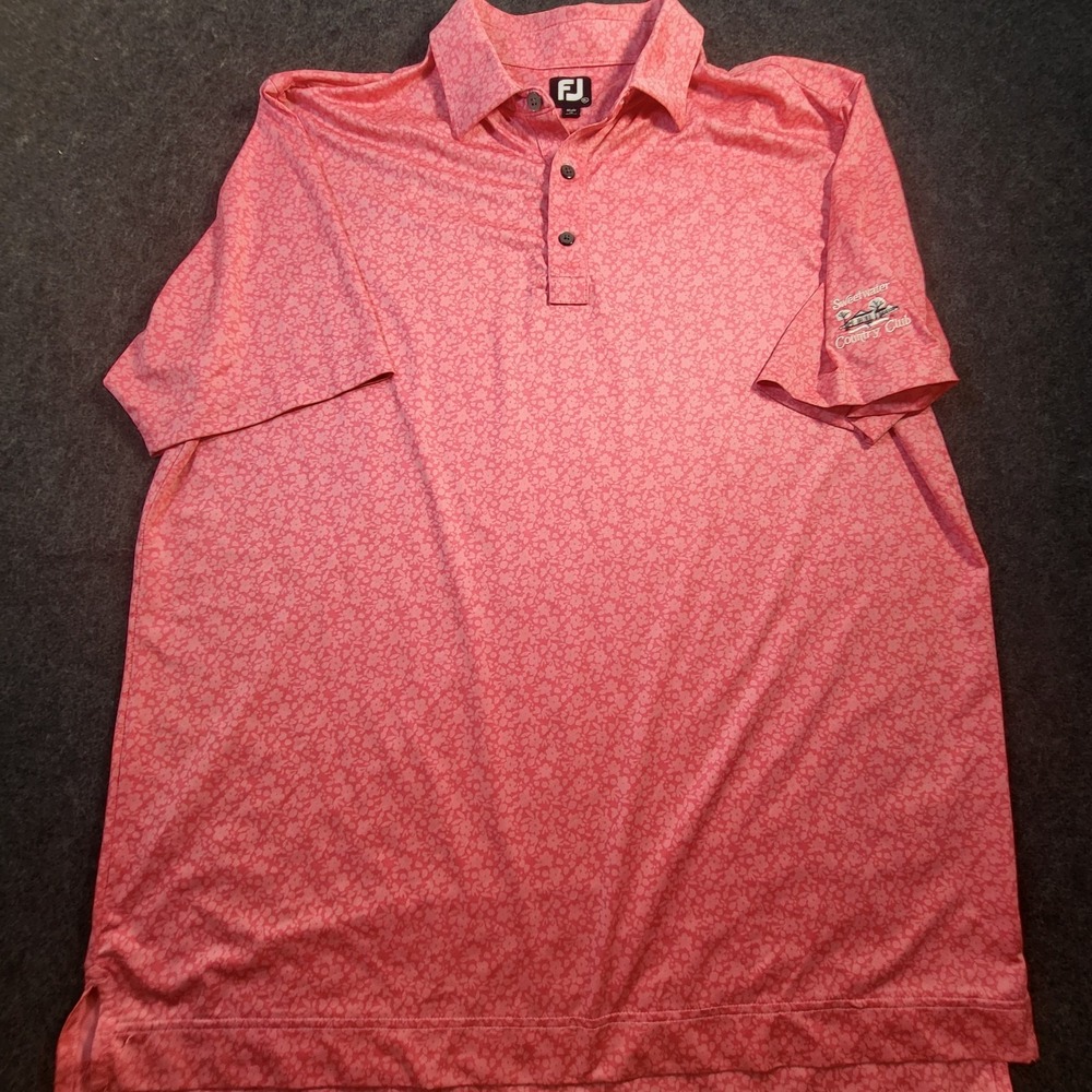 FootJoy Golf Polo Men's XL FJ Performance Floral Sweetwater Country Club Logo